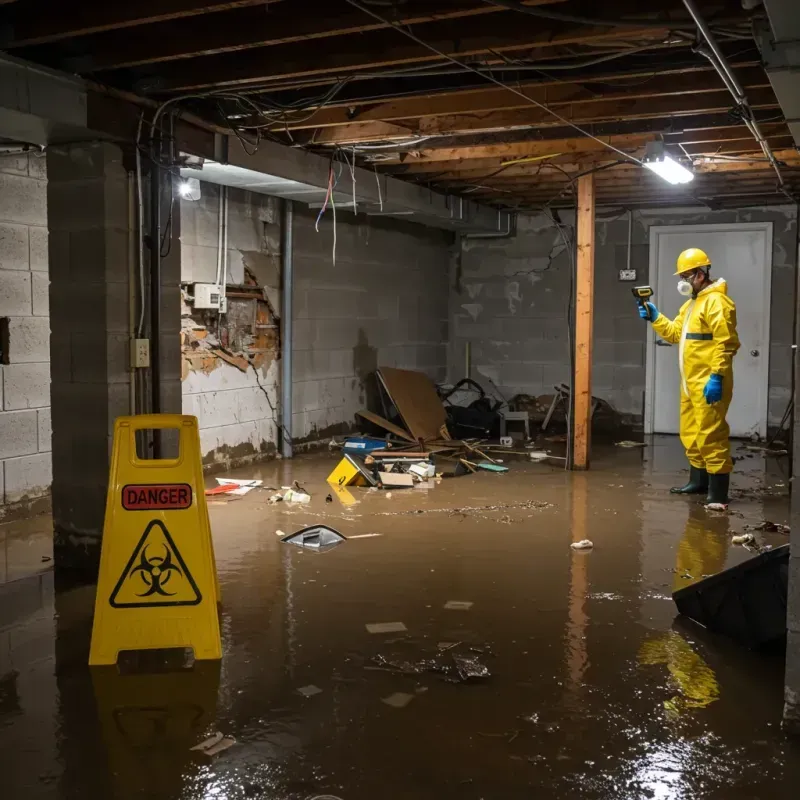 Flooded Basement Electrical Hazard in Hartsville, SC Property