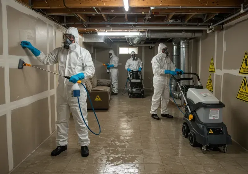 Basement Moisture Removal and Structural Drying process in Hartsville, SC